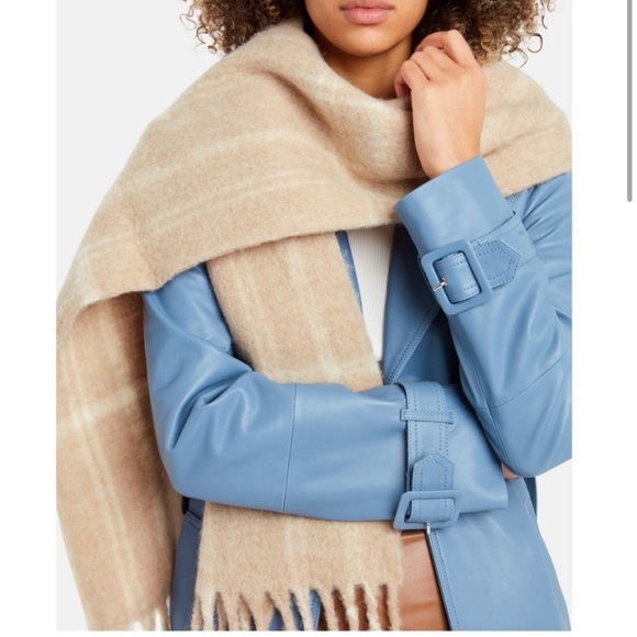 NWT: HOLZWEILER Aster Checked Alpaca Scarf - Picture 1 of 4